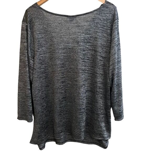 Beverly Drive Swoop Neck Top 3X Grey top - Picture 13 of 14